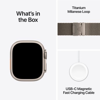 Apple Watch Ultra 2 2024 GPS + Cellular 49mm Natural Titanium Case with Natural Titanium Milanese Loop - S,Model A2986 - Metoo (13)