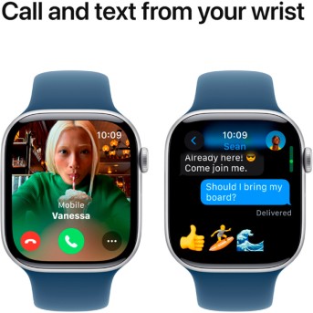 Apple Watch Series 10 GPS 42mm Silver Aluminium Case with Denim Sport Band - S/<wbr>M,Model A2997 - Metoo (11)