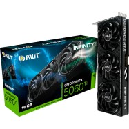 PALIT GeForce RTX 5060 Ti Infinity 3 16GB GDDR7 128 bit, 1x HDMI 2.1b, 3x DP 2.1b, 3 Fan, 1x 8-pin pwr connector, 600W, 291.9 x 116.6 x 41.3 mm, NE7506T019T1-GB2061S