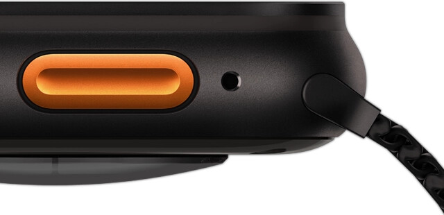 The Action button prominently displayed from a side profile