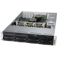 Supermicro server chassis CSE-825BTQC-R1K23LPB 2U, Dual and Single Intel and AMD CPUs, 8 x 3.5" hot-swap SAS3/SATA drive bay, optional 2 x 3.5" fixed drive bay, 8-port 2U SAS3 12Gbps TQ backplane, support up to 8x 3.5-inch SAS3/SATA3 HDD/SSD, 1U