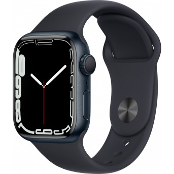 Apple Watch Series 7 GPS, 41mm Midnight Aluminium Case with Midnight Sport Band - Regular, A2473 - Metoo (9)