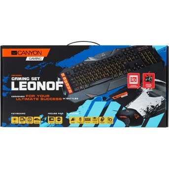 CANYON 3in1 Gaming set, Keyboard with lighting effect(118 keys), Mouse with logo RGB(DPI 800/<wbr>1200/<wbr>2400/<wbr>3200), Mouse Mat with size 350*250*3mm, Black, 1.15kg, RU layout - Metoo (6)