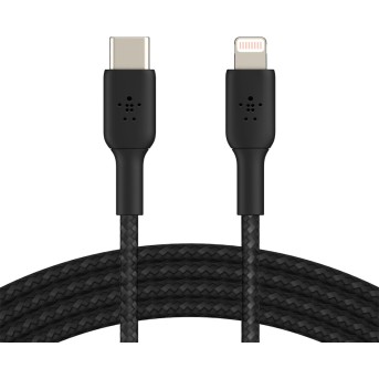 BELKIN Lightning to USB-C Cable Braided, 2M, Black в Metoo.kz - Metoo (1)