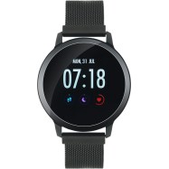 Smart watch, 1.22inch colorful LCD, 2 straps, metal strap and silicon strap, metal case, IP68 waterproof, multisport mode, camera remote, music control, 150mAh, compatibility with iOS and android, Black, host: 42*48*12mm, belt: 222*18mm, 52.3g