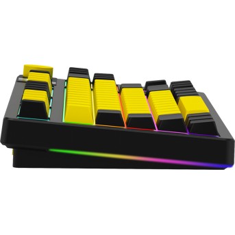 LORGAR KBP70TKLW, Wireless TKL Mechanical Gaming Keyboard Pro, Black/yellow, EN/RU layout в Metoo.kz - Metoo (4)