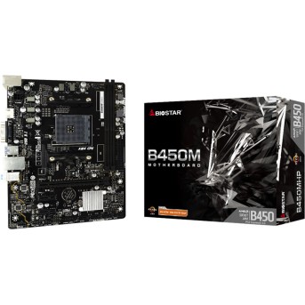 BIOSTAR MB B450 AM4 2 x DDR4 4 x SATA II 1 x VGA Port 1 x HDMI Port 1 x LAN port Micro ATX в Metoo.kz - Metoo (1)