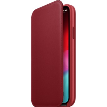 iPhone XS Leather Folio - (PRODUCT)RED, Model - Metoo (2)