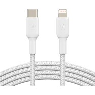 BELKIN Lightning to USB-C Cable Braided, 2M, White..