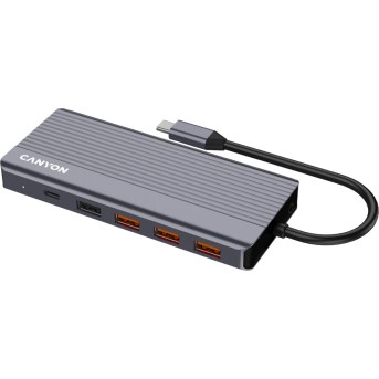 CANYON hub DS-16 13in1 4k USB-C Grey в Metoo.kz - Metoo (3)