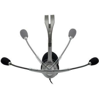 LOGITECH H110 Corded Stereo Headset - GRAY/<wbr>SILVER - Dual Plug - Metoo (3)