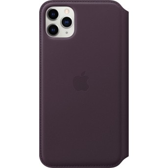iPhone 11 Pro Max Leather Folio - Aubergine - Metoo (1)
