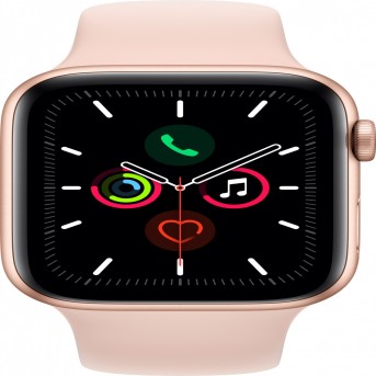 Apple Watch Series 5 GPS, 44mm Gold Aluminium Case with Pink Sand Sport Band - S/<wbr>M & M/<wbr>L Model nr A2093 - Metoo (8)