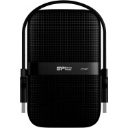 Silicon Power Armor - A60 2TB Portable HDD USB 3.2 Gen1 Black, Shockproof MIL-STD 810G Method 516.6 Procedure IV, Water-resistant IPX4, LED light