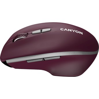 CANYON MW-21, 2.4 GHz Wireless mouse ,with 7 buttons, DPI 800/<wbr>1200/<wbr>1600, Battery: AAA*2pcs,Burgundy Red,72*117*41mm, 0.075kg - Metoo (2)