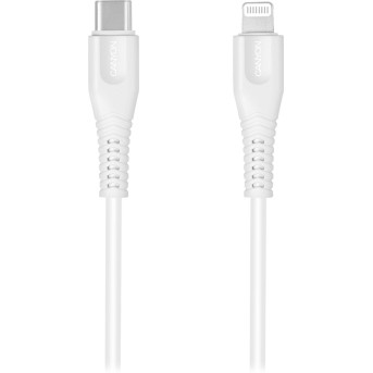 CANYON Type C Cable To MFI Lightning for Apple, PVC Mouling,Function: with full feature( data transmission and PD charging) Output:5V/<wbr>2.4A, OD:3.5mm, cable length 1.2m, 0.026kg,Color:White - Metoo (1)