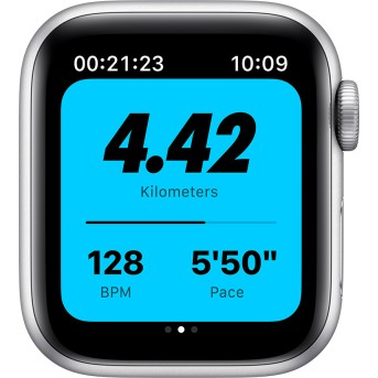 Apple Watch Nike Series 6 GPS, 40mm Silver Aluminium Case with Pure Platinum/<wbr>Black Nike Sport Band - Regular, Model A2291 - Metoo (4)
