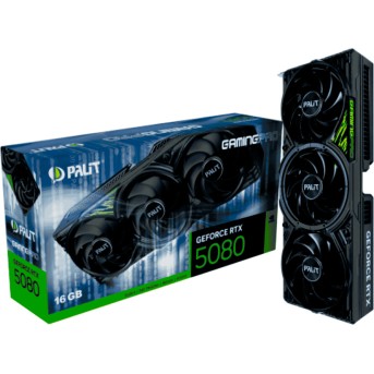 PALIT GeForce RTX 5080 GamingPro 16GB GDDR7, 256 bit, 1x HDMI 2.1b, 3x DP 2.1b, 3 Fan, 1x 16-pin pwr connector, 850W, 331.9 x 127.1 x 60 mm, NE75080019T2-GB2031A в Metoo.kz - Metoo (1)
