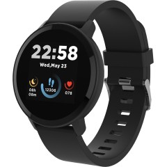 CANYON Lollypop SW-63, Smart watch, 1.3inches IPS full touch screen, Round watch, IP68 waterproof, multi-sport mode, BT5.0, compatibility with iOS and android, black, Host: 25.2*42.5*10.7mm, Strap: 20*250mm, 45g