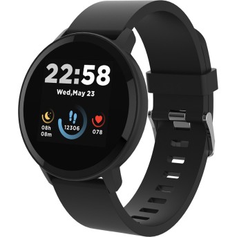 CANYON Lollypop SW-63, Smart watch, 1.3inches IPS full touch screen, Round watch, IP68 waterproof, multi-sport mode, BT5.0, compatibility with iOS and android, black, Host: 25.2*42.5*10.7mm, Strap: 20*250mm, 45g - Metoo (1)