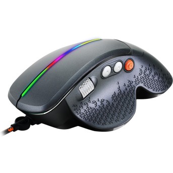 Wired High-end Gaming Mouse with 6 programmable buttons, sunplus optical sensor, 6 levels of DPI and up to 6400, 2 million times key life, 1.65m Braided USB cable,Matt UV coating surface and RGB lights with 7 LED flowing mode, size:123*81*53mm, 150g - Metoo (2)