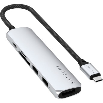 SATECHI 6-in-1 USB-C Slim Multiport Adapter (Silver) - Metoo (2)