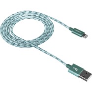 Lightning USB Cable for Apple, braided, metallic shell, 1M, Green
