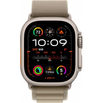 Apple Watch Ultra 2 GPS + Cellular, 49mm Titanium Case with Olive Alpine Loop - Medium,Model A2986 - Metoo (9)
