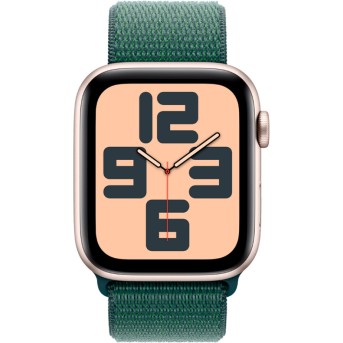 Apple Watch SE 2024 GPS 40mm Starlight Aluminium Case with Lake Green Sport Loop,Model A2722 - Metoo (6)