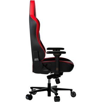 LORGAR Base 311, Gaming chair, PU eco-leather, 1.8 mm metal frame, multiblock mechanism, 4D armrests, 5 Star aluminium base, Class-4 gas lift, 75mm PU casters, Black + red - Metoo (3)