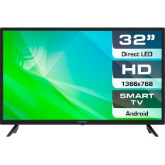 Prestigio LED LCD TV 32"(1366x768) TFT LED, 220cd/<wbr>m2, USB, HDMI, VGA, RCA, CI+ slot, Coaxial, Multimedia player, DVB-T2/<wbr>T/C/<wbr>S2, 56W, MS3663, 2x6W speker, black