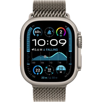 Apple Watch Ultra 2 2024 GPS + Cellular 49mm Natural Titanium Case with Natural Titanium Milanese Loop - S,Model A2986 - Metoo (2)