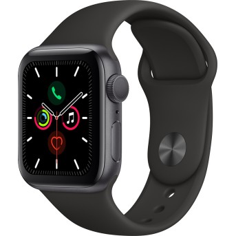 Apple Watch Series 5 GPS, 40mm Space Grey Aluminium Case with Black Sport Band Model nr A2092 - Metoo (1)