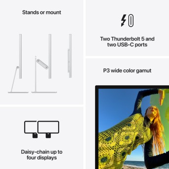 Studio Display - Standard glass - Tilt- and height-adjustable stand,Model A3350 в Metoo.kz - Metoo (10)