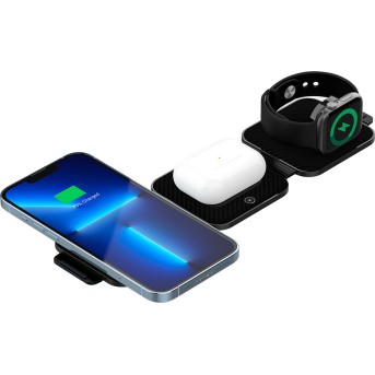 CANYON WS-305, Foldable 3in1 Wireless charger with case, touch button for Running water light, Input 9V/<wbr>2A, 12V/<wbr>1.5AOutput 15W/<wbr>10W/<wbr>7.5W/<wbr>5W, Type c to USB-A cable length 1.2m, with charger QC 18W EU plug, Fold size: 97.8*72.4*25.2mm. Unfold size: 272 - Metoo (2)
