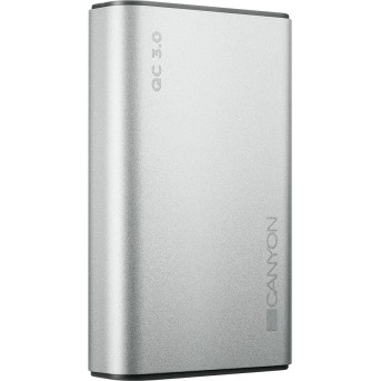 Power bank 10000mAh, quick charge QC3.0, bulit in Lithium Polymer Battery, Silver. Micro Input: 5V/<wbr>2A, 9V/<wbr>2A, PD Input/<wbr>Output: 5V/<wbr>2A, 9V/<wbr>2A, Output1: 5V/<wbr>2A, Output2: 18W (QC3.0). - Metoo (1)