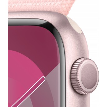Apple Watch Series 9 GPS 45mm Pink Aluminium Case with Light Pink Sport Loop,Model A2980 - Metoo (11)
