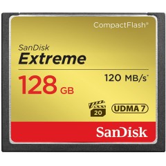 SanDisk Extreme CF 120MB/<wbr>s, 85MB/<wbr>s write, UDMA7, 128GB; EAN: 619659124748