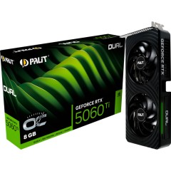 PALIT GeForce RTX 5060 Ti Dual OC 8GB GDDR7 128 bit, 1x HDMI 2.1b, 3x DP 2.1b, 2 Fan, 1x 8-pin pwr connector, 600W, 262.1 x 126.3 x 40.1 mm, NE7506TT19P1-GB2062D