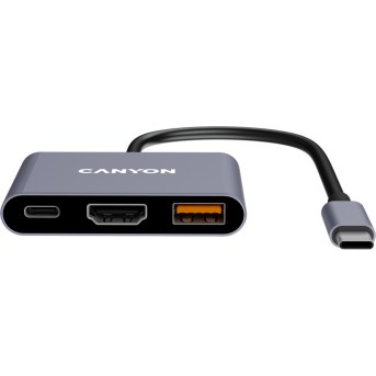 CANYON hub DS-4 3in1 USB-C Grey в Metoo.kz - Metoo (2)