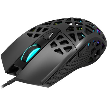 Puncher GM-20 High-end Gaming Mouse with 7 programmable buttons, Pixart 3360 optical sensor, 6 levels of DPI and up to 12000, 10 million times key life, 1.65m Ultraweave cable, Low friction with PTFE feet and colorful RGB lights, Black, size:126x67.5x39.5 - Metoo (3)