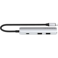 SATECHI 4-in-1 USB-C Slim Multiport Adapter 4K (Silver)