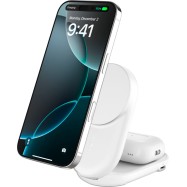 BELKIN 25w Qi2 2-IN-1 Foldable Charger, White..