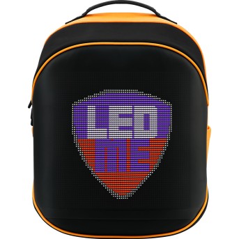 LEDme backpack, animated backpack with LED display, Nylon+TPU material, Dimensions 42*31.5*20cm, LED display 64*64 pixels, orange - Metoo (1)
