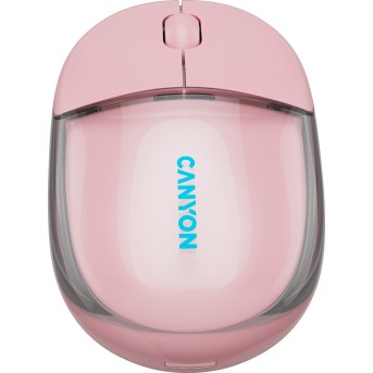 CANYON mouse OnClick 24 BT/ Wireless Transparent/Pink в Metoo.kz - Metoo (2)