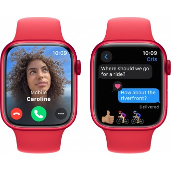 Apple Watch Series 9 GPS 45mm (PRODUCT)RED Aluminium Case with (PRODUCT)RED Sport Band - S/<wbr>M,Model A2980 - Metoo (14)