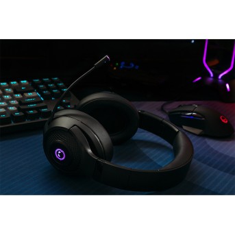 LORGAR Noah 701, gaming headset with microphone, 2.4GHz USB dongle + BT 5.1 Realtek 8763, battery 1000mAh, type-C charging cable 0.8m, audio cable 1.5m, size:195*185*80mm, 0.28kg. Black - Metoo (8)