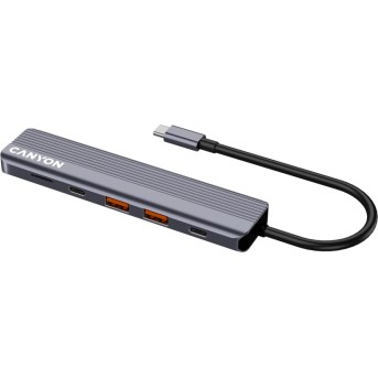 CANYON hub DS-17 6in1 4k USB-C Grey в Metoo.kz - Metoo (5)