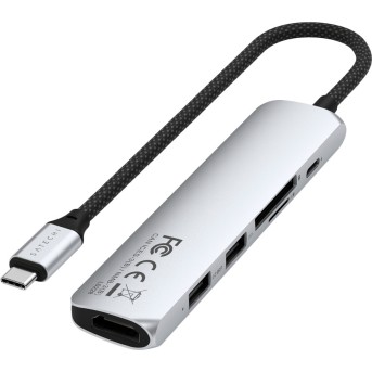 SATECHI 6-in-1 USB-C Slim Multiport Adapter (Silver) - Metoo (3)