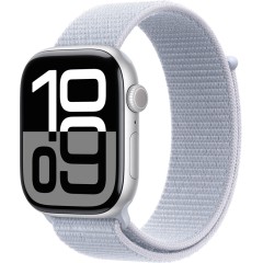 Apple Watch Series 10 GPS 42mm Silver Aluminium Case with Blue Cloud Sport Loop,Model A2997